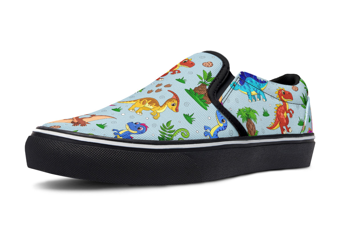 Blue Baby Dinos Slip Ons - Offbeat Sweetie