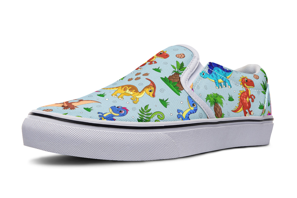 Blue Baby Dinos Slip Ons - Offbeat Sweetie