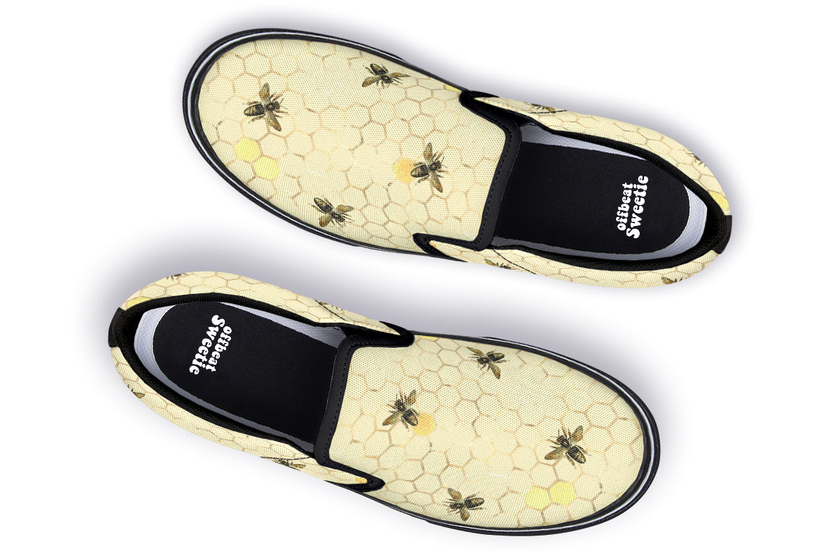 Busy Bees Slip Ons - Offbeat Sweetie