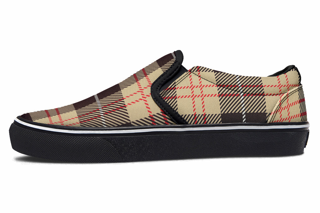 Choco Mocha Plaid Slip Ons