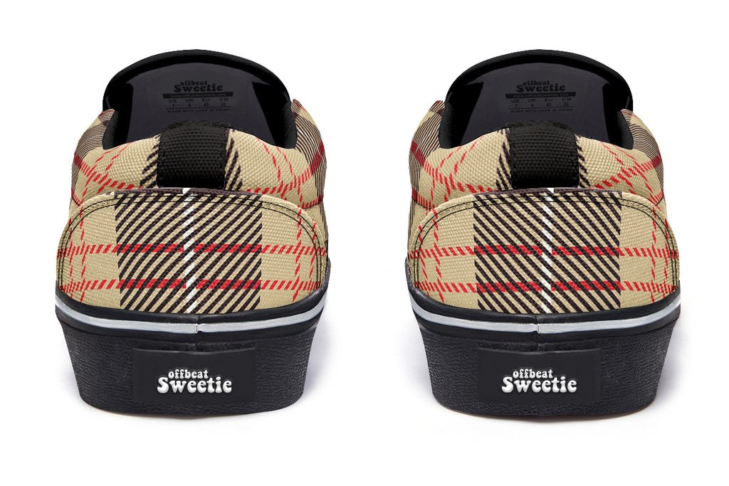 Choco Mocha Plaid Slip Ons