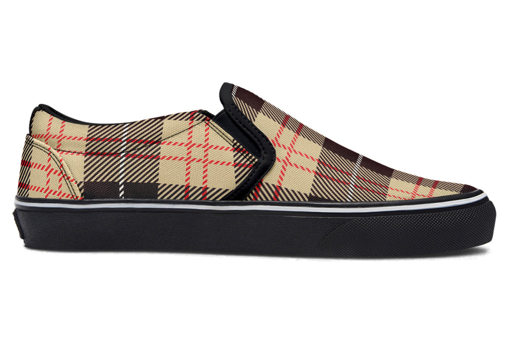 Choco Mocha Plaid Slip Ons