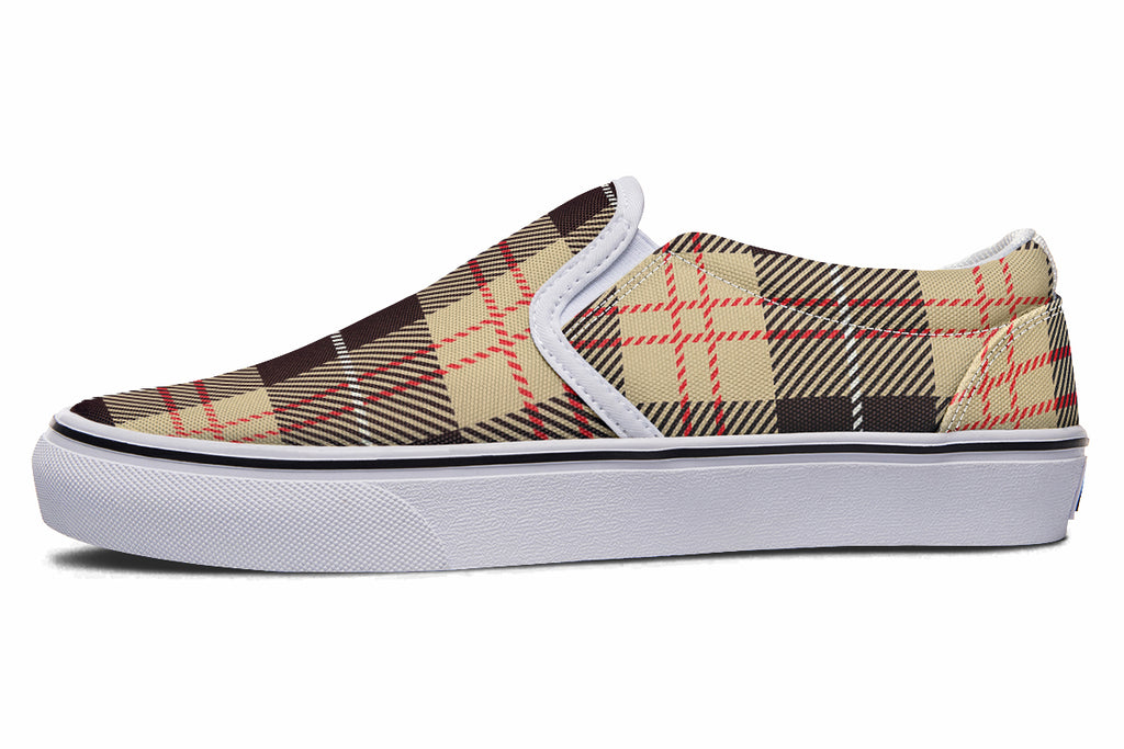 Choco Mocha Plaid Slip Ons