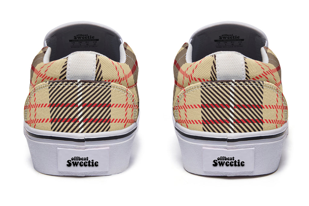 Choco Mocha Plaid Slip Ons