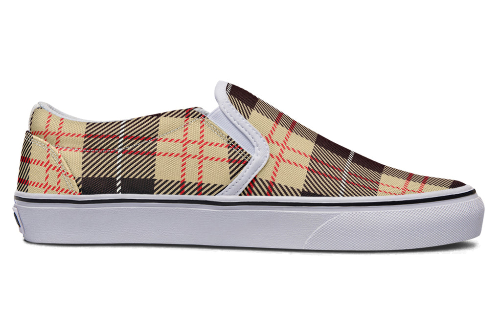 Choco Mocha Plaid Slip Ons