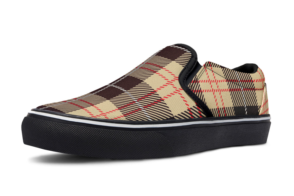 Choco Mocha Plaid Slip Ons