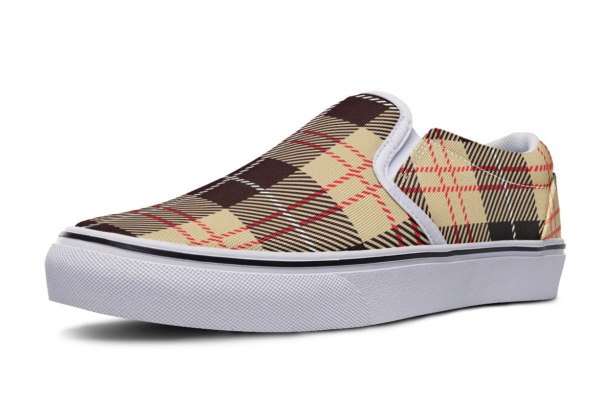 Choco Mocha Plaid Slip Ons