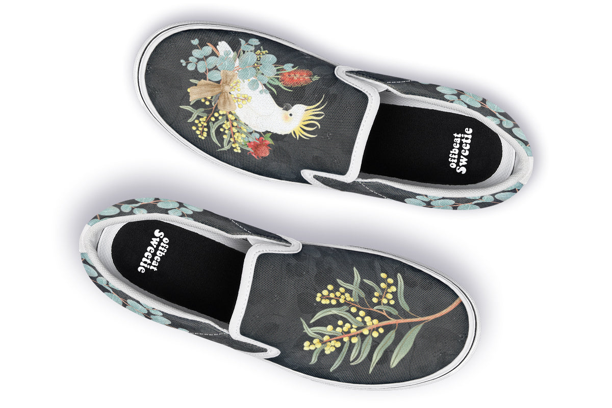 Cockatoo Slip Ons - Offbeat Sweetie