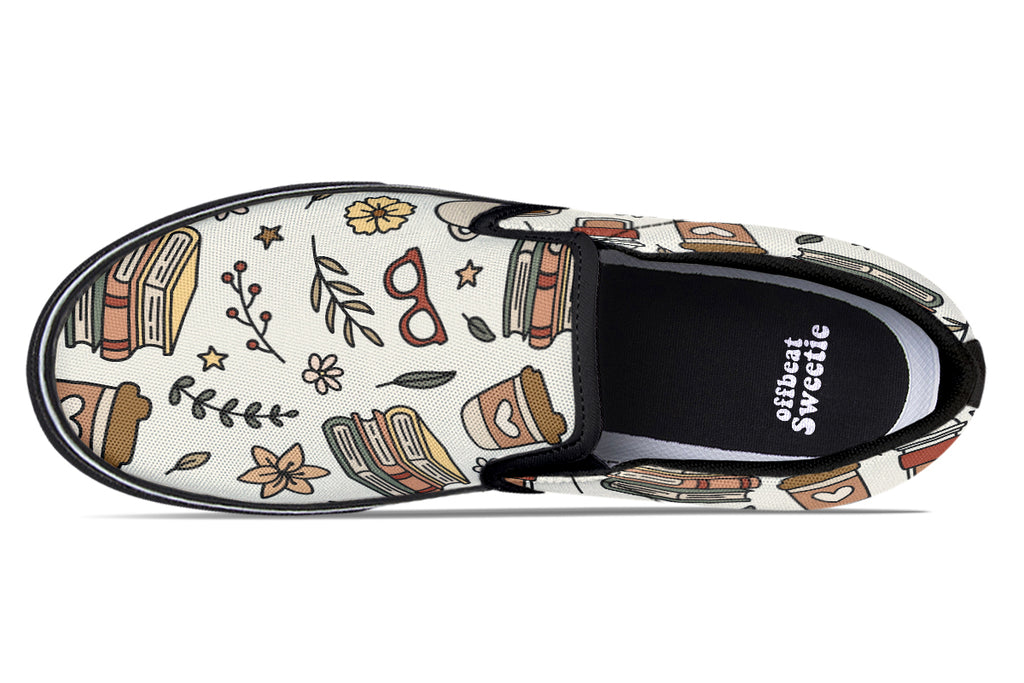 Coffee And Books Slip Ons