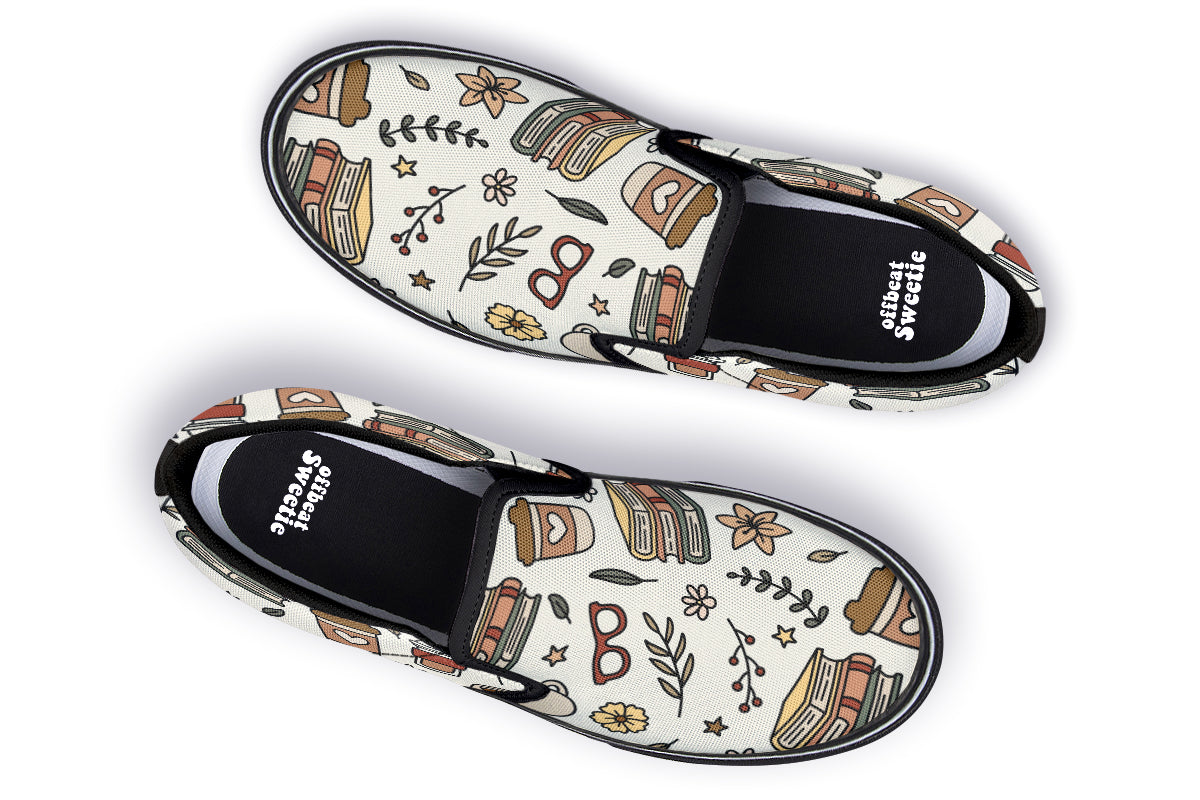Coffee And Books Slip Ons
