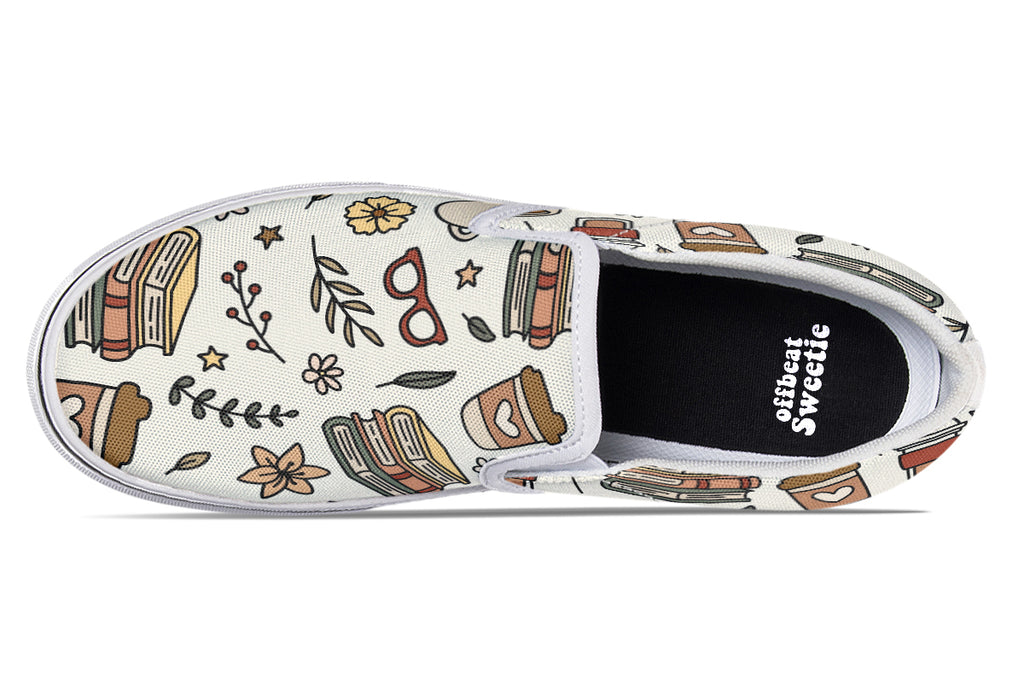 Coffee And Books Slip Ons