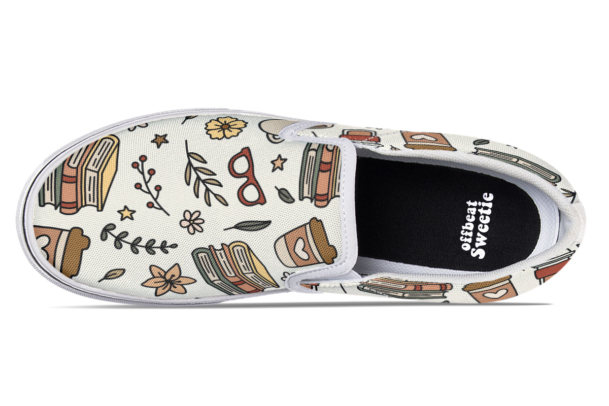 Coffee And Books Slip Ons