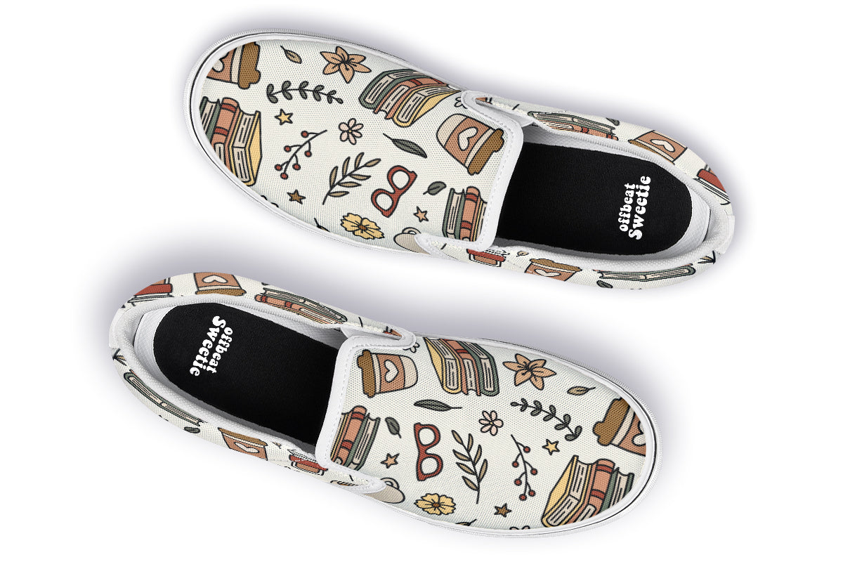 Coffee And Books Slip Ons