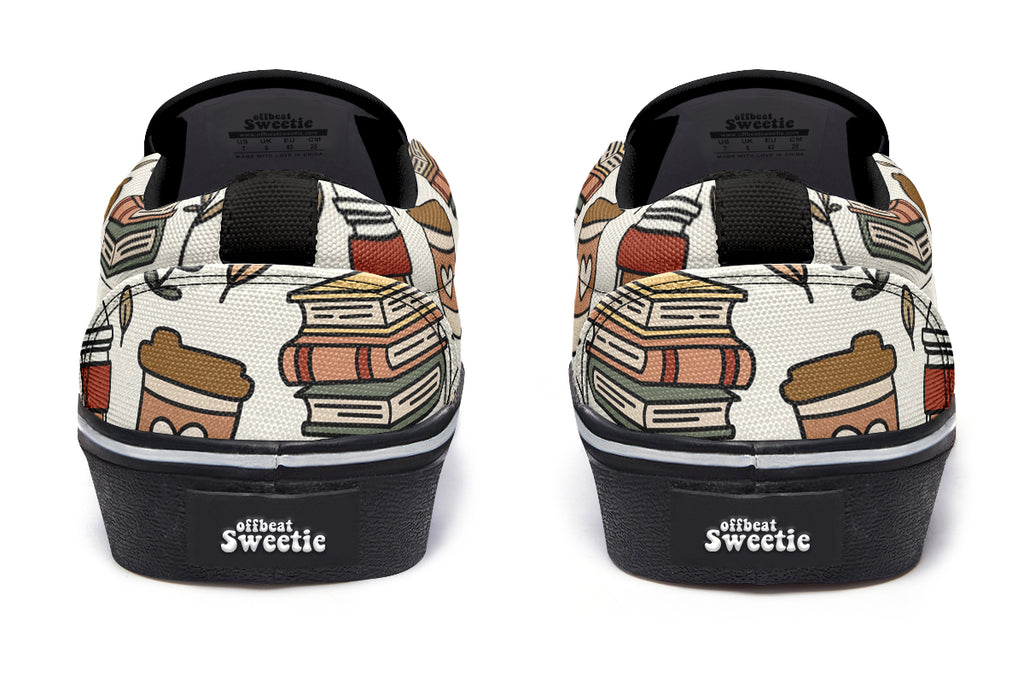 Coffee And Books Slip Ons
