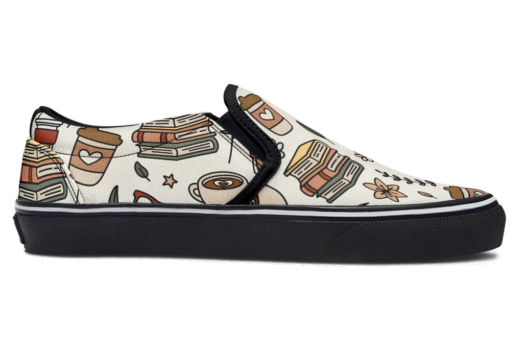 Coffee And Books Slip Ons