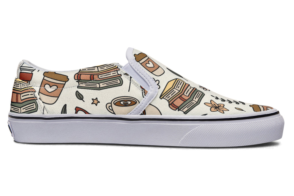 Coffee And Books Slip Ons