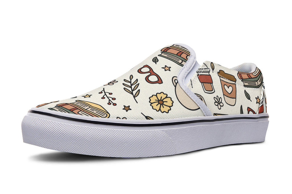 Coffee And Books Slip Ons