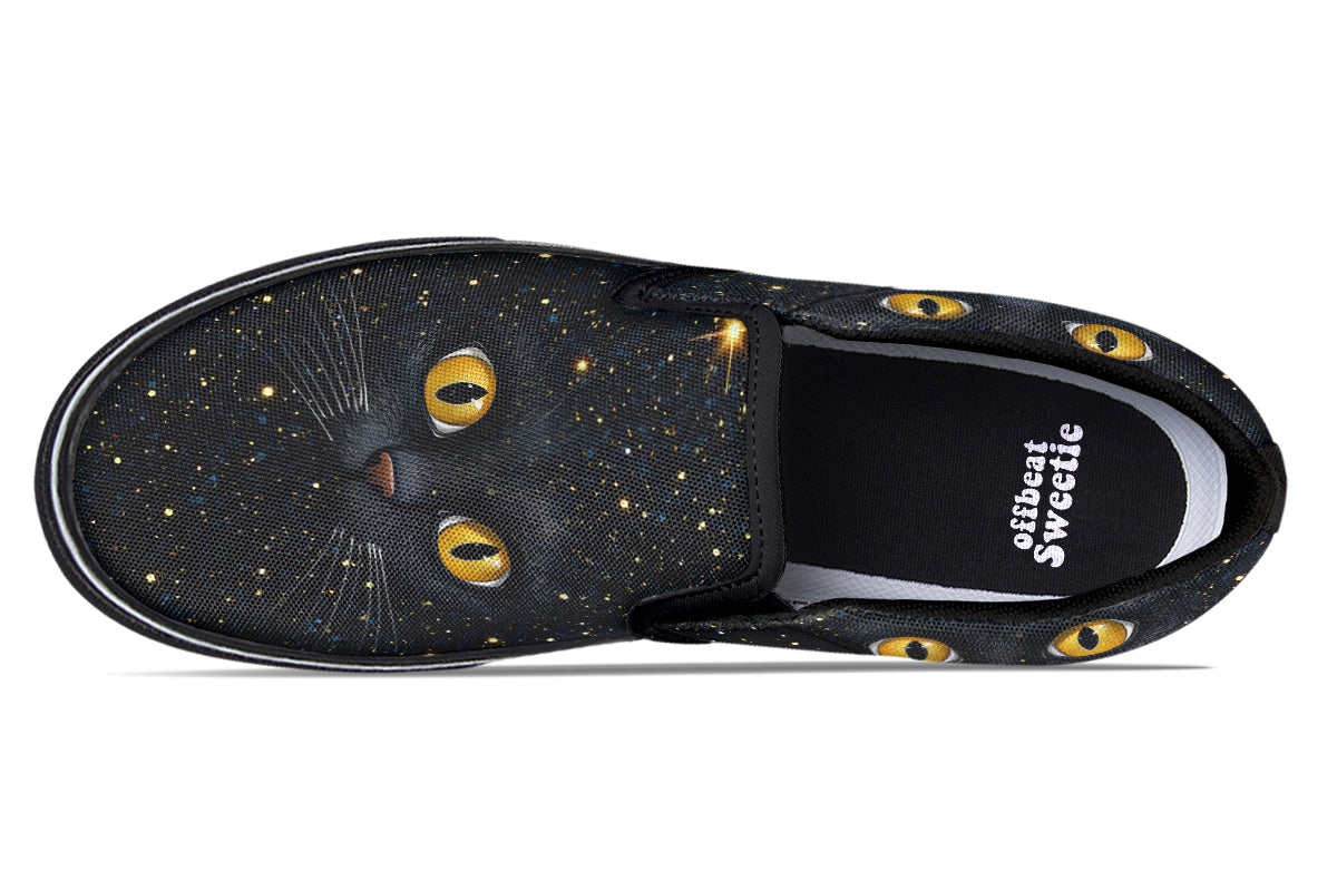 Cosmic Cat Eyes Slip Ons