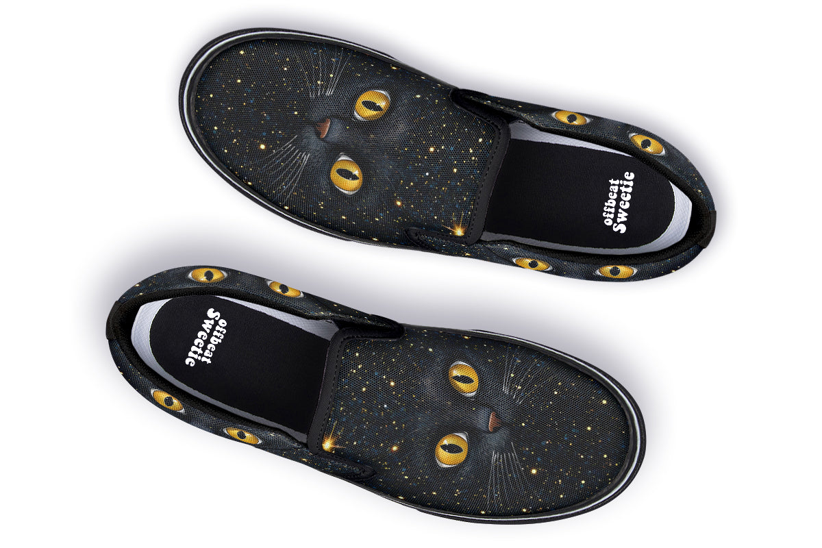 Cosmic Cat Eyes Slip Ons