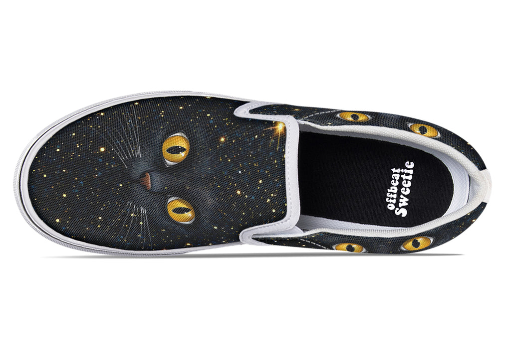Cosmic Cat Eyes Slip Ons