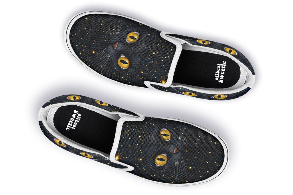 Cosmic Cat Eyes Slip Ons