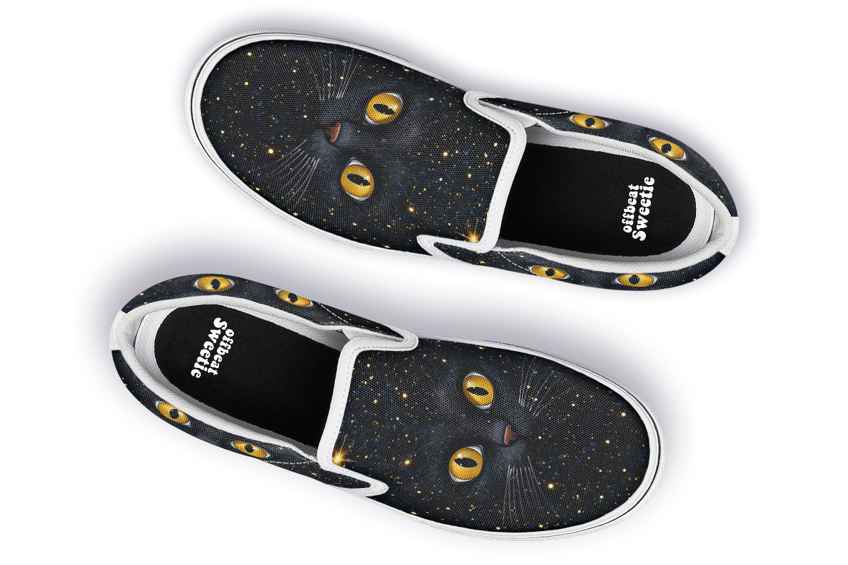 Cosmic Cat Eyes Slip Ons