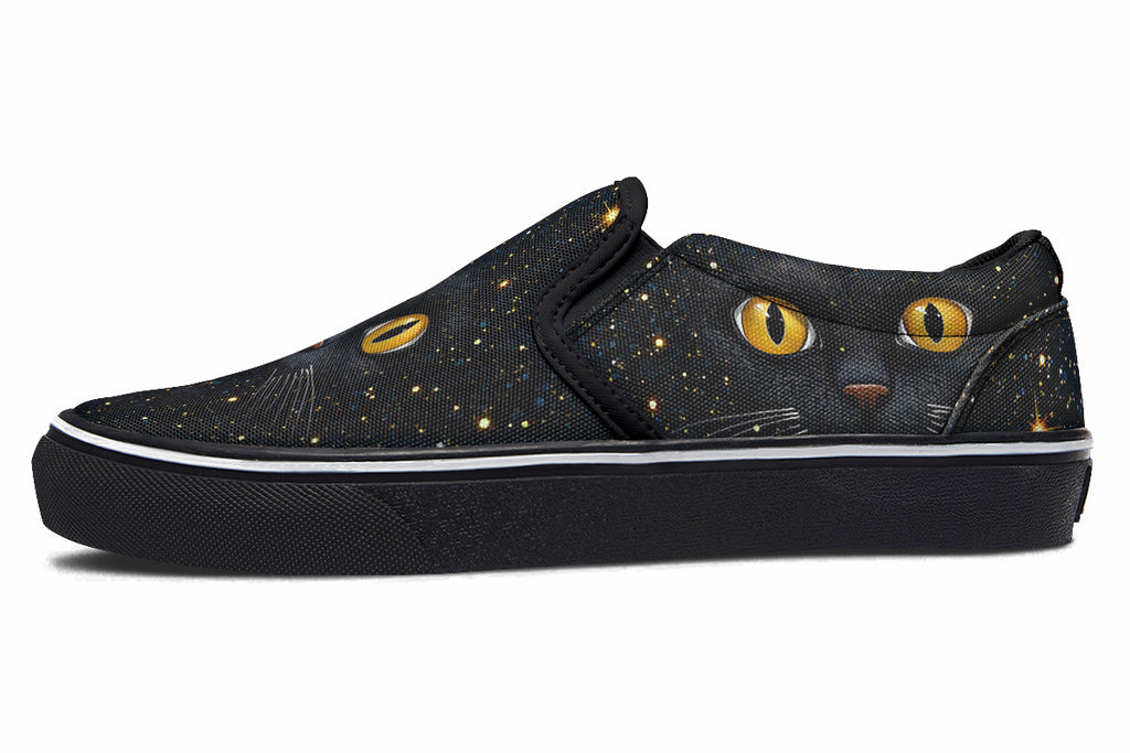 Cosmic Cat Eyes Slip Ons