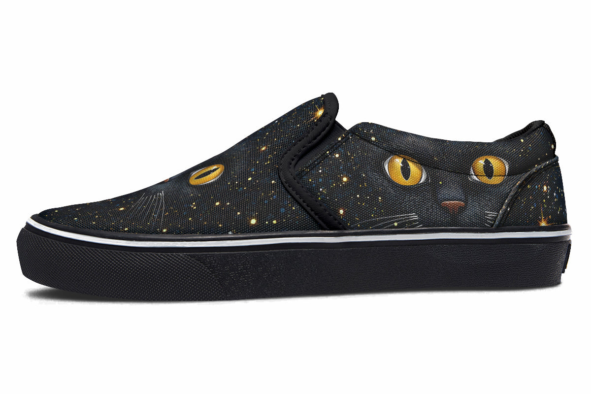Cosmic Cat Eyes Slip Ons