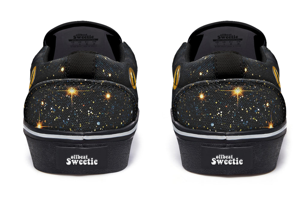Cosmic Cat Eyes Slip Ons