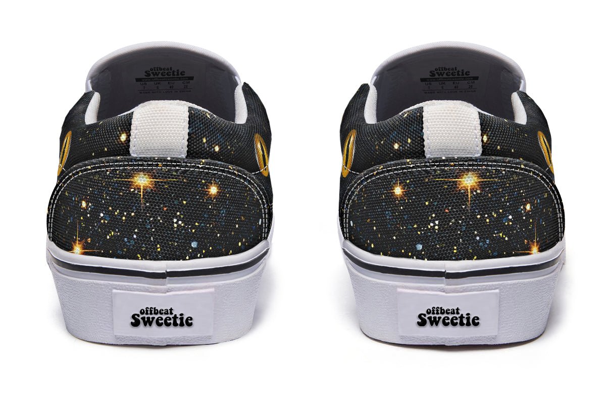 Cosmic Cat Eyes Slip Ons