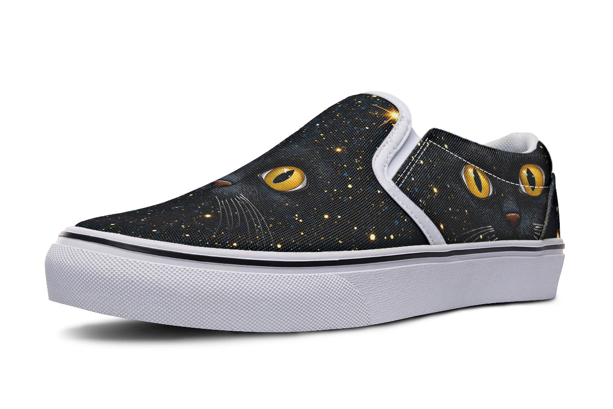 Cosmic Cat Eyes Slip Ons