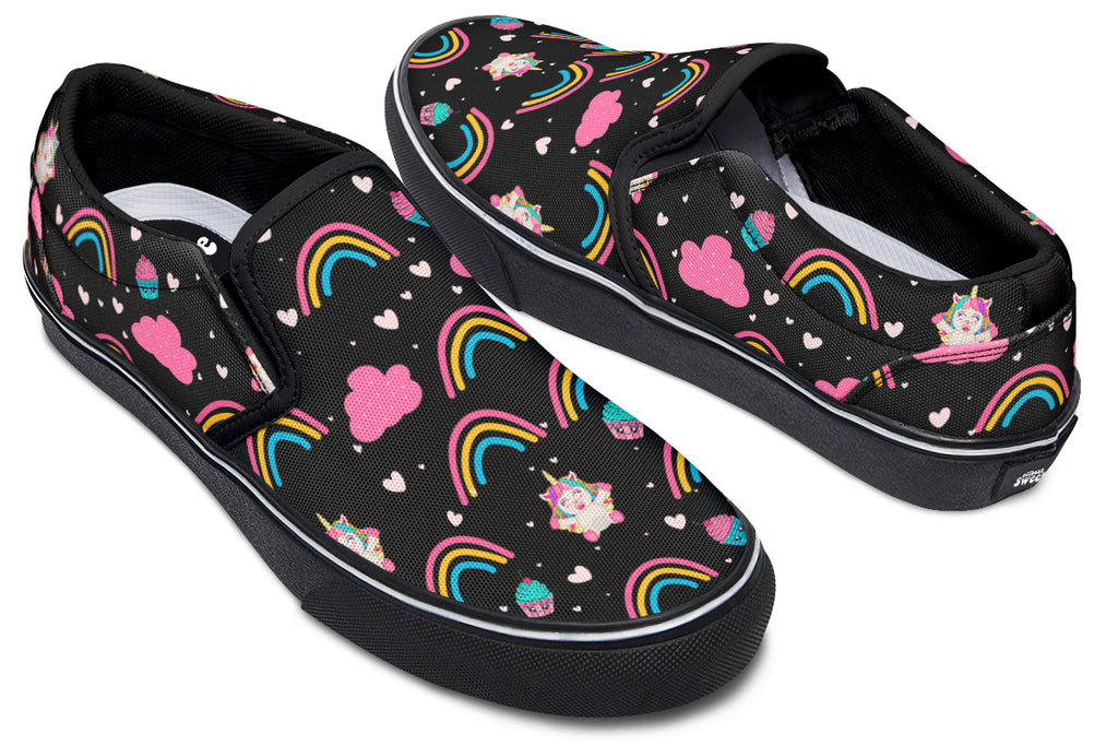 Cutesy Unicorns Slip Ons - Offbeat Sweetie
