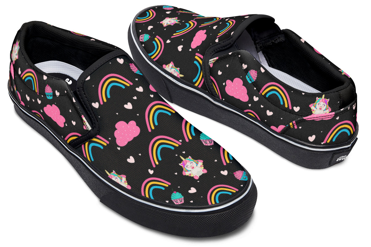 Cutesy Unicorns Slip Ons - Offbeat Sweetie