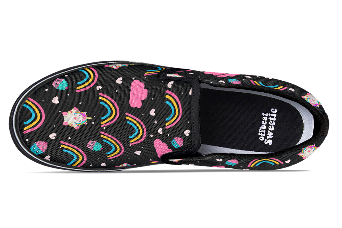 Cutesy Unicorns Slip Ons - Offbeat Sweetie
