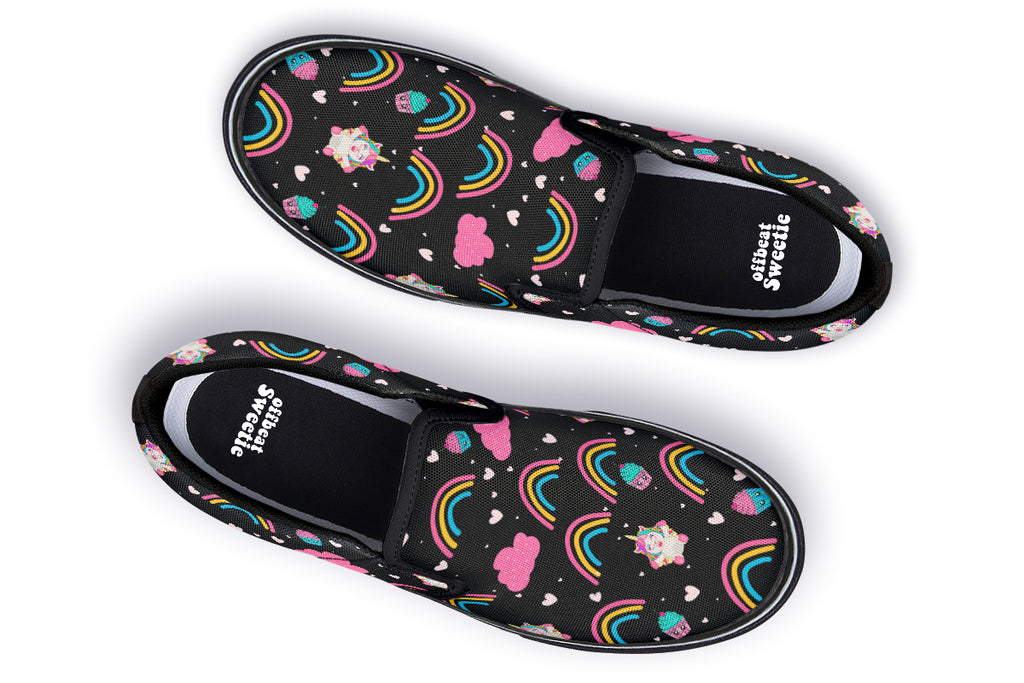 Cutesy Unicorns Slip Ons - Offbeat Sweetie