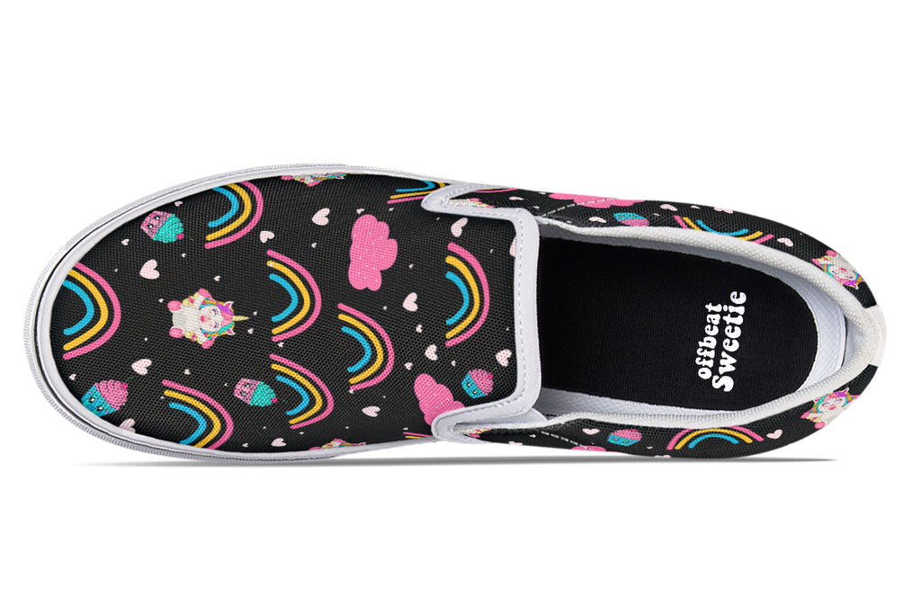Cutesy Unicorns Slip Ons - Offbeat Sweetie