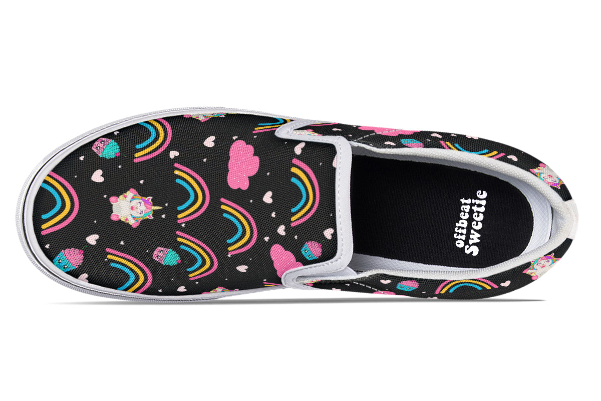 Cutesy Unicorns Slip Ons - Offbeat Sweetie