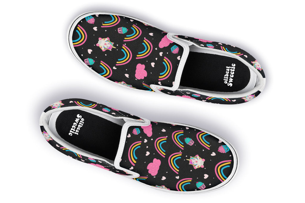 Cutesy Unicorns Slip Ons - Offbeat Sweetie