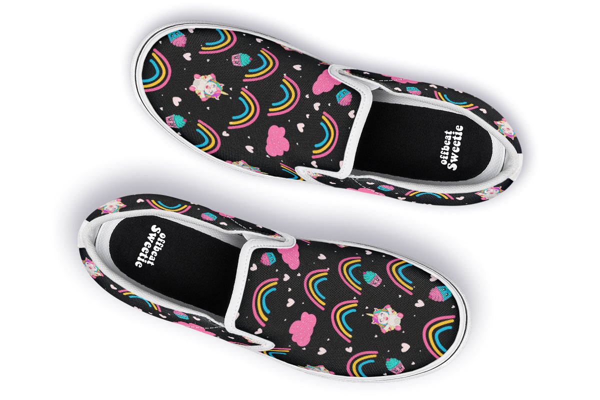 Cutesy Unicorns Slip Ons - Offbeat Sweetie