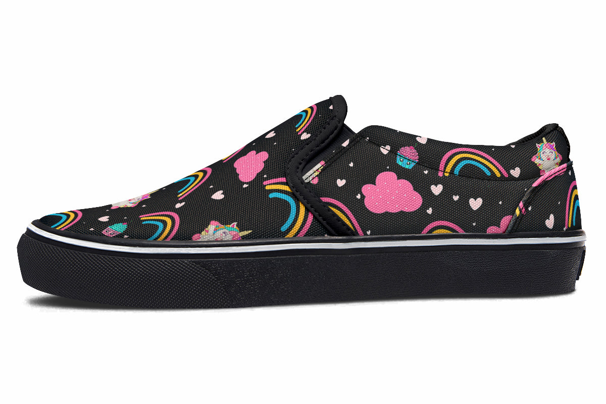 Cutesy Unicorns Slip Ons - Offbeat Sweetie