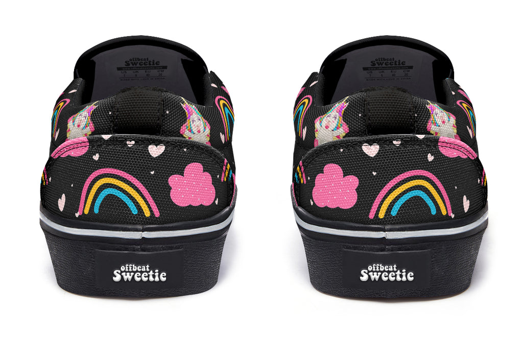 Cutesy Unicorns Slip Ons - Offbeat Sweetie