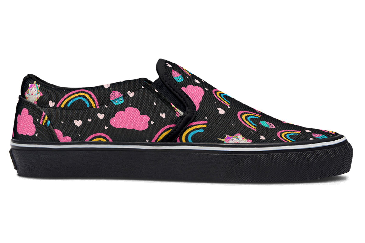 Cutesy Unicorns Slip Ons - Offbeat Sweetie
