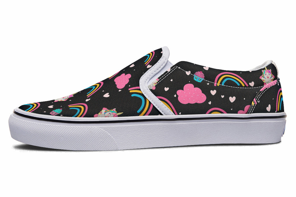 Cutesy Unicorns Slip Ons - Offbeat Sweetie