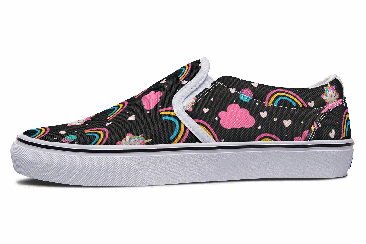 Cutesy Unicorns Slip Ons - Offbeat Sweetie