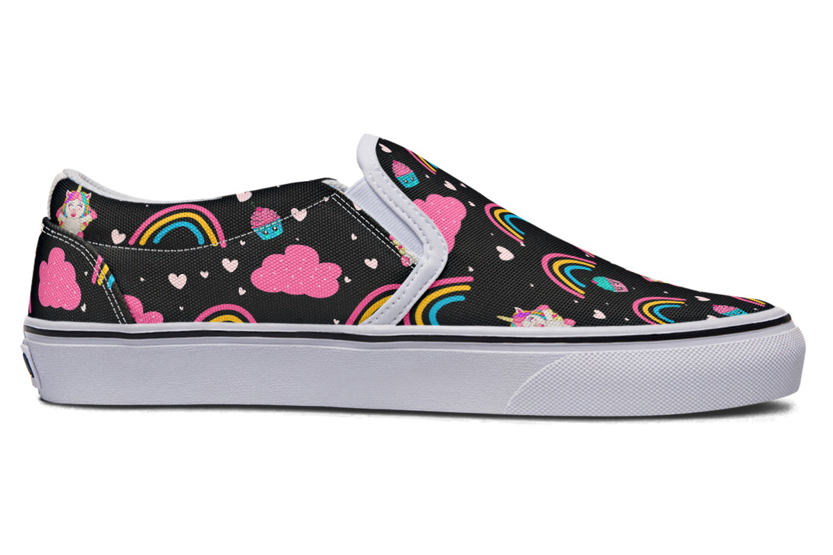 Cutesy Unicorns Slip Ons - Offbeat Sweetie