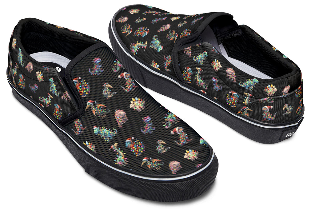 Dinos In Lights Slip Ons - Offbeat Sweetie