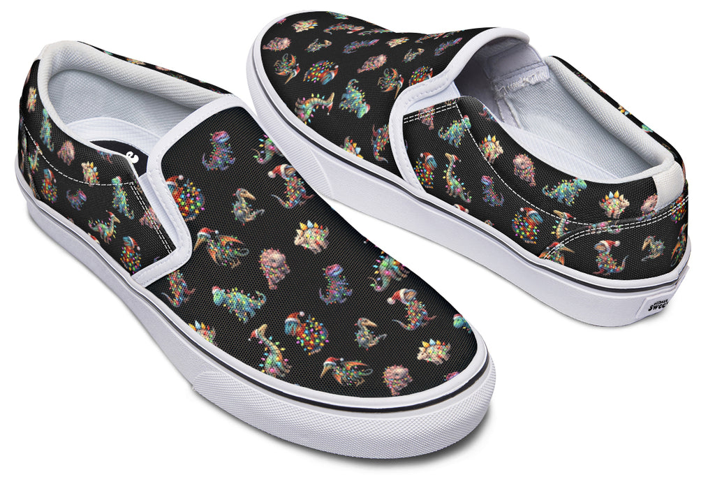 Dinos In Lights Slip Ons - Offbeat Sweetie