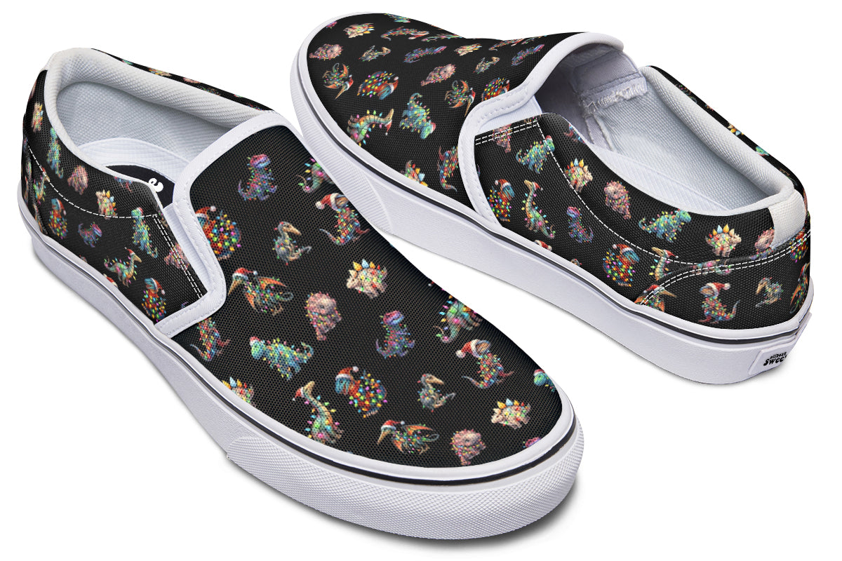 Dinos In Lights Slip Ons - Offbeat Sweetie