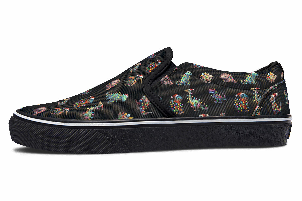 Dinos In Lights Slip Ons - Offbeat Sweetie
