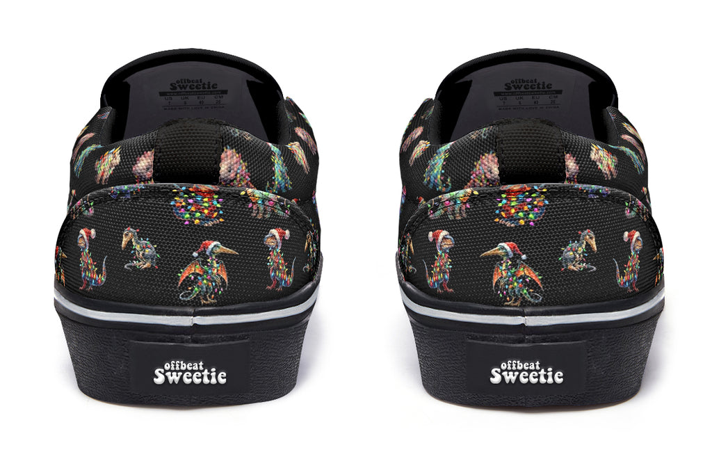 Dinos In Lights Slip Ons - Offbeat Sweetie